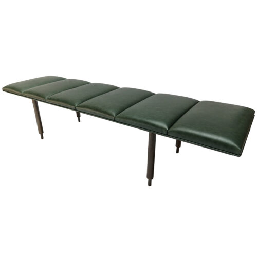 Custom "Milano" Metal Bench with Green Leather Seat Adesso Imports